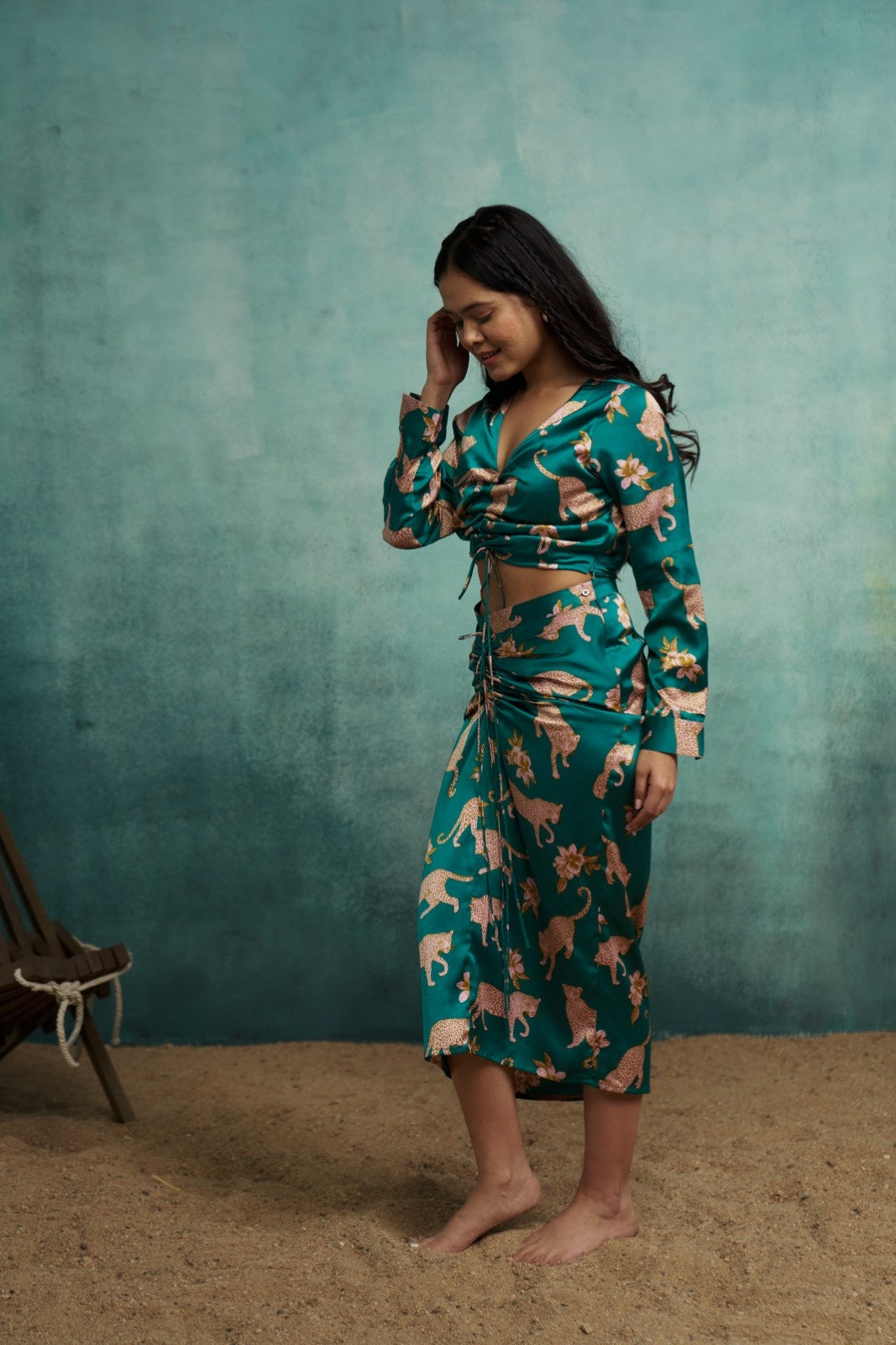 Leopard Satin Asian Co-ord