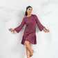 Berry Bloom Ruffle Hem Dress