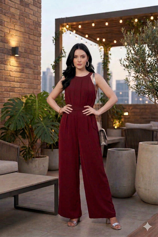 Chic Wine Jumpsuit