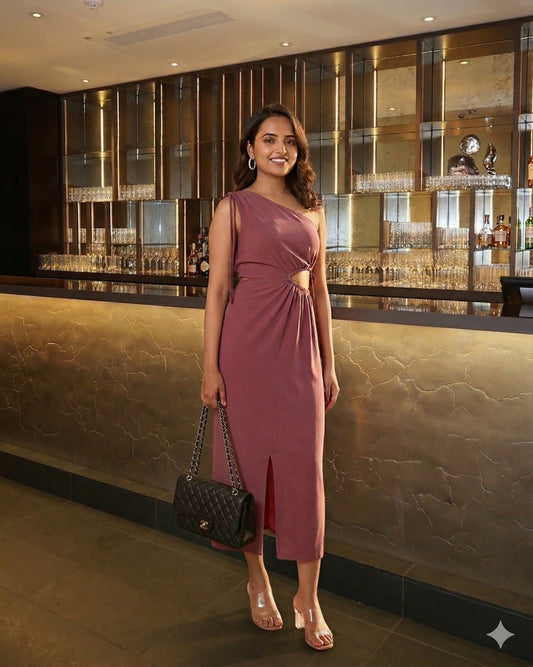 Midnight Curve Side Slit Dress