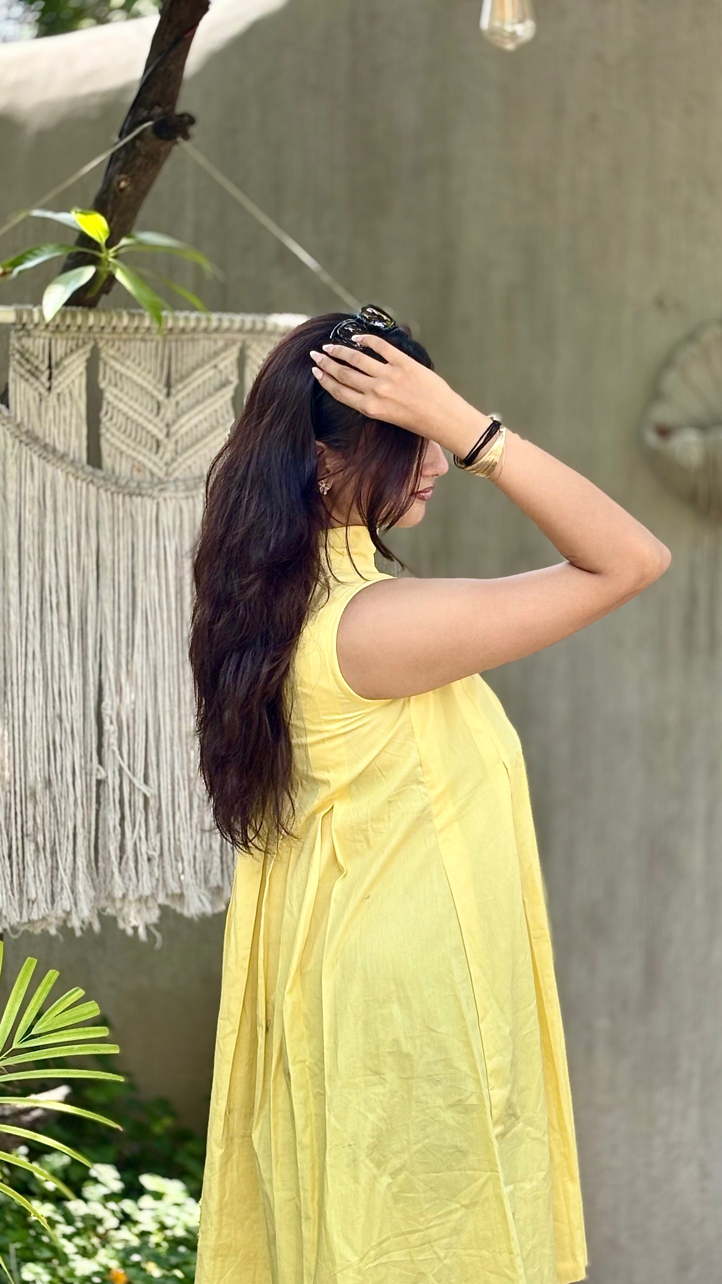 Buttercup Pleated Cotton Dress