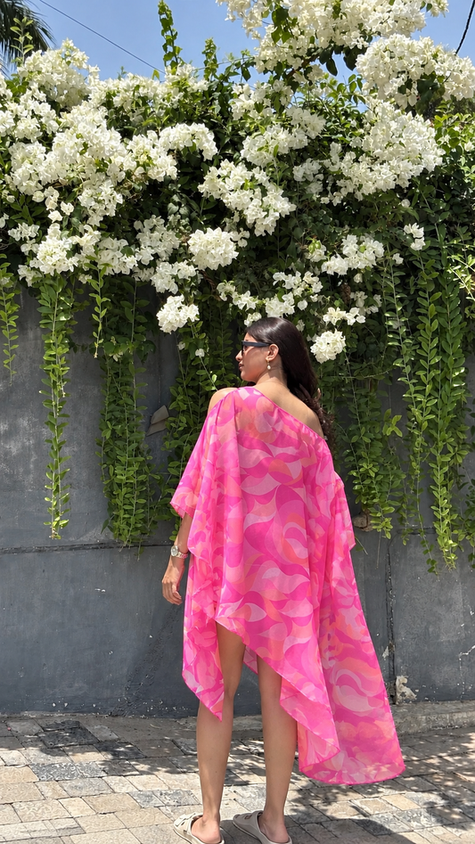 Triton’s Conch One-Shoulder Pink Dress