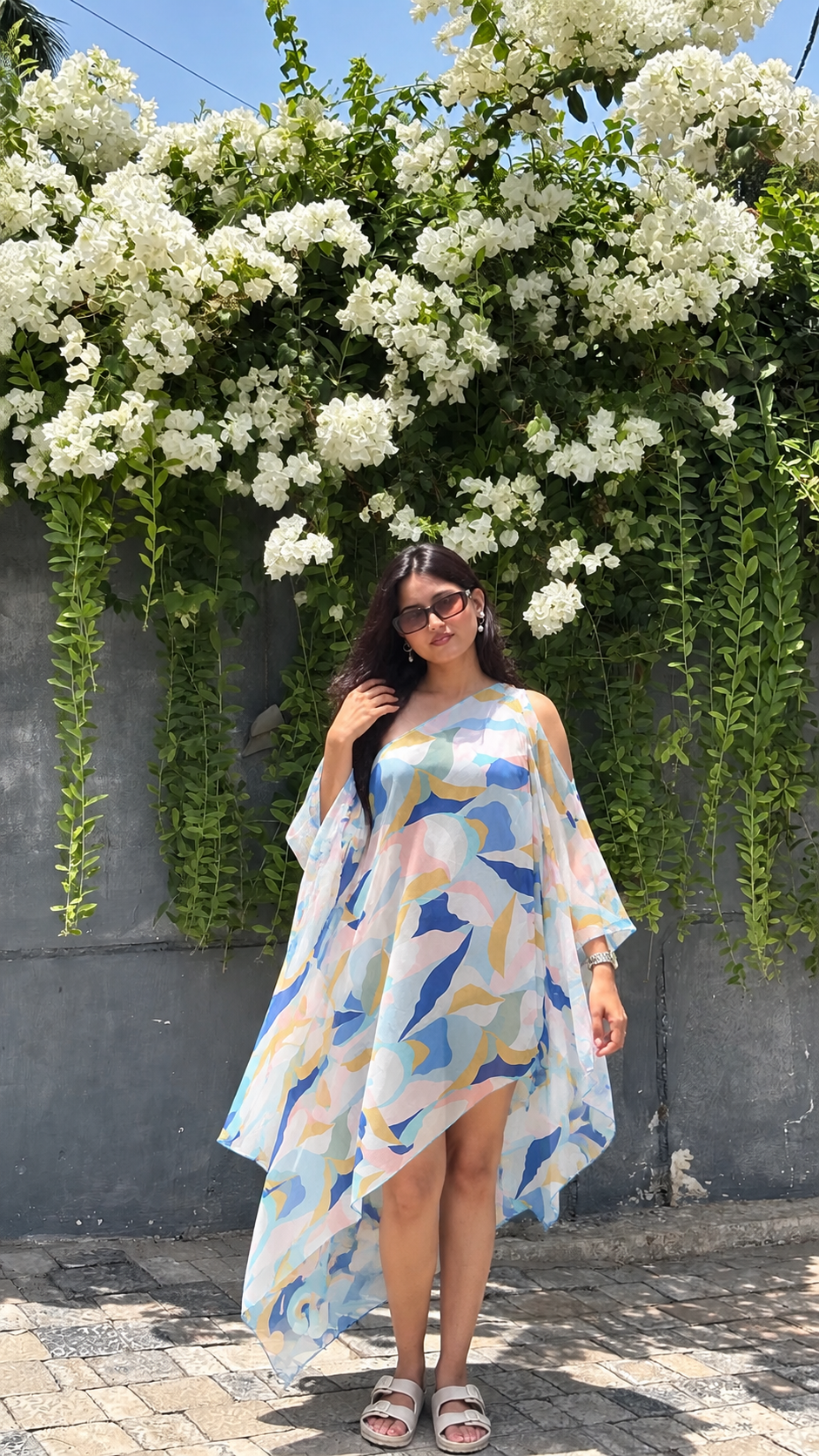 Triton’s Conch One-Shoulder Blue Dress