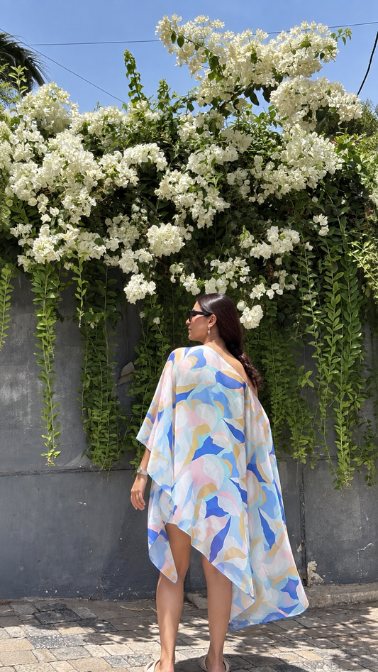 Triton’s Conch One-Shoulder Blue Dress
