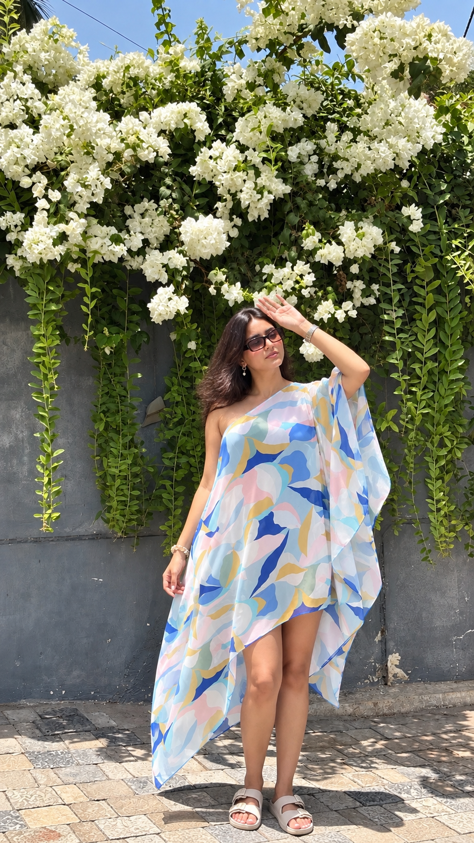 Triton’s Conch One-Shoulder Blue Dress