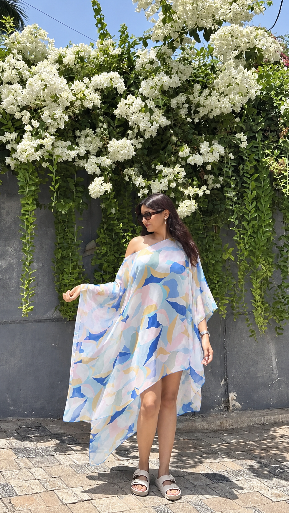 Triton’s Conch One-Shoulder Blue Dress