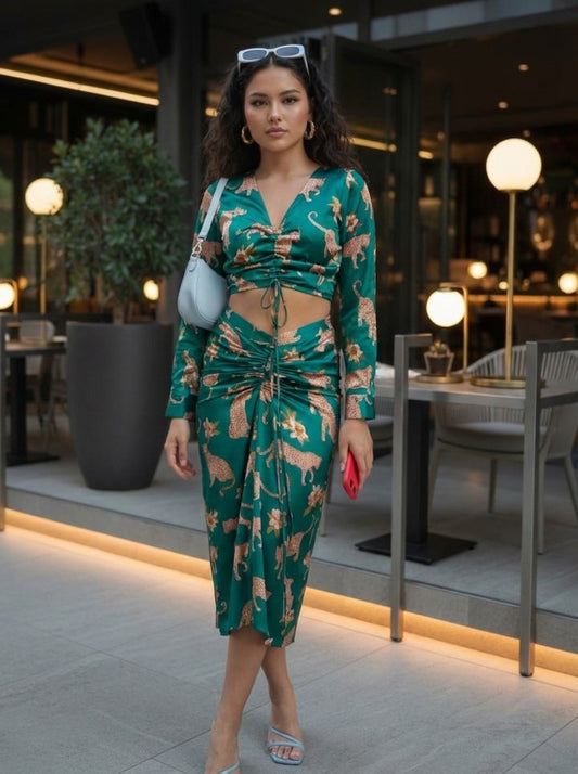 Leopard Satin Asian Co-ord