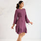Berry Bloom Ruffle Hem Dress