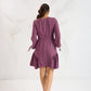 Berry Bloom Ruffle Hem Dress