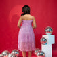 The Lavender Burnout Pleated Party Dress