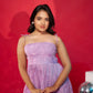 The Lavender Burnout Pleated Party Dress