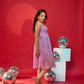 The Lavender Burnout Pleated Party Dress