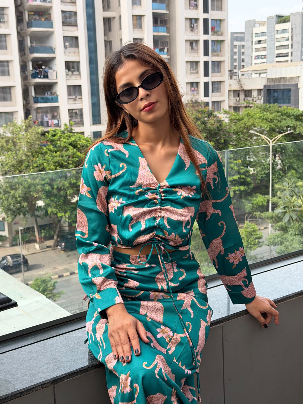 Leopard Satin Asian Co-ord