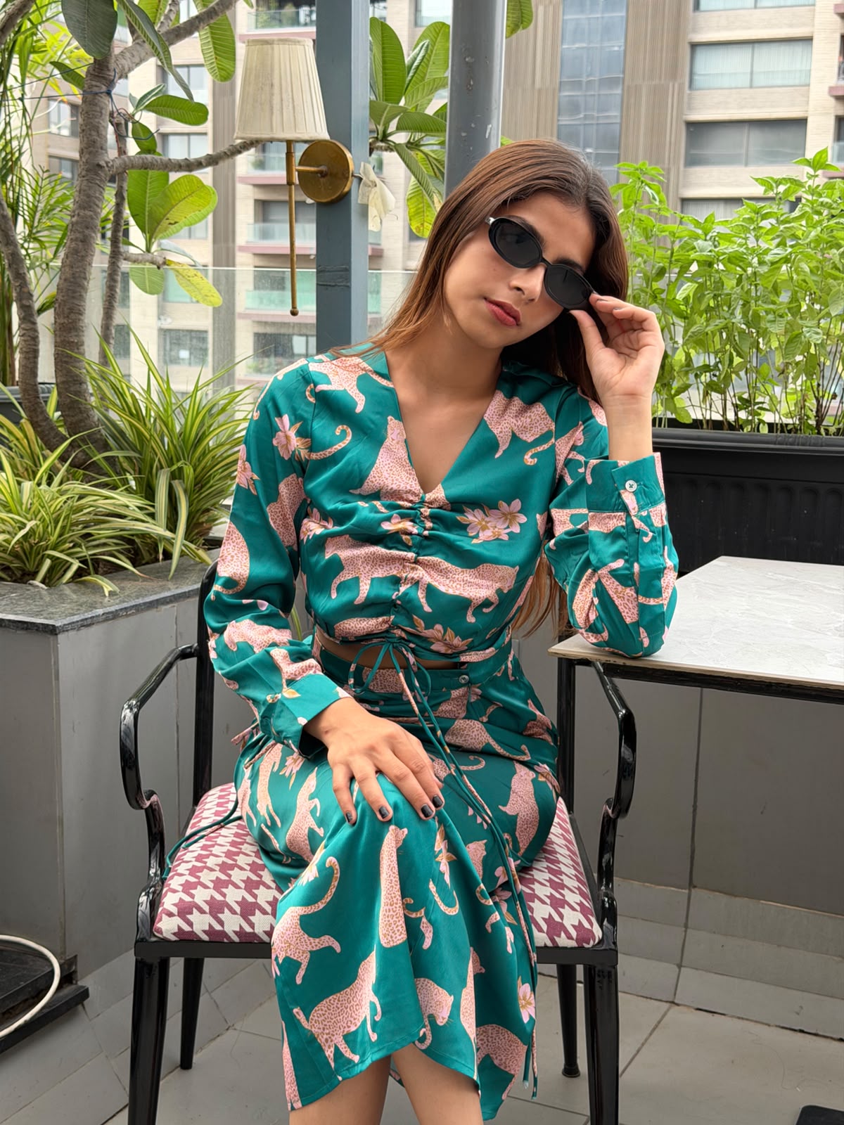 Leopard Satin Asian Co-ord