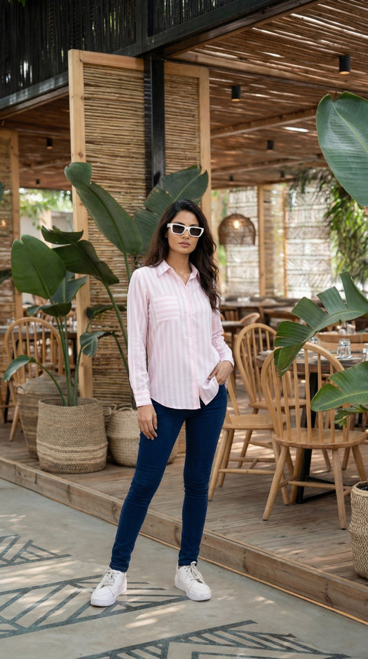 Blush Poise Satin Shirt